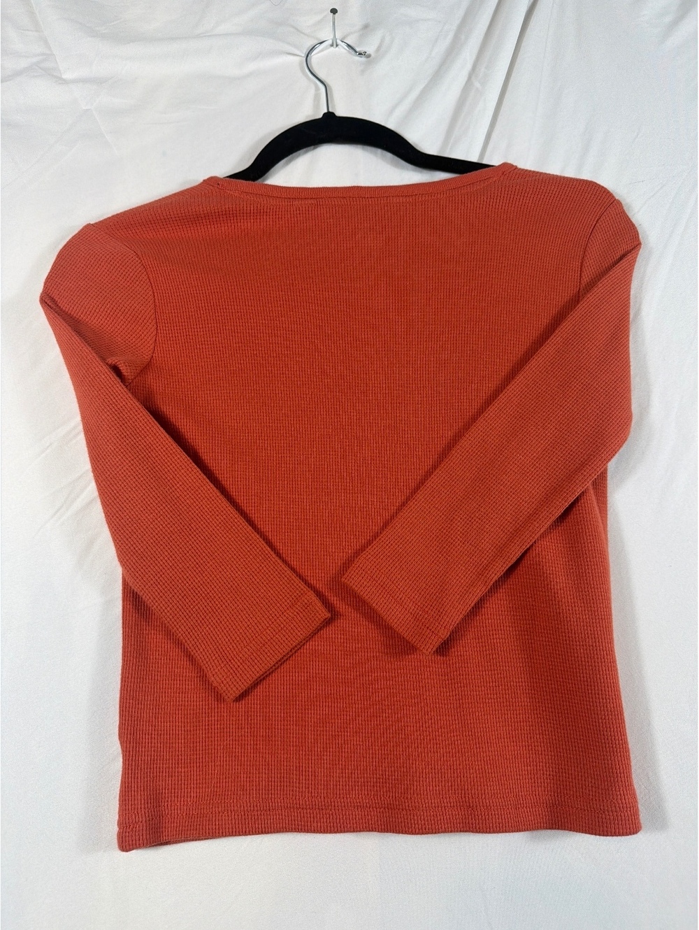 Ben Sherman kids Orange Waffle Knit Long Sleeve Shirt Size 6 - Picture 6 of 7